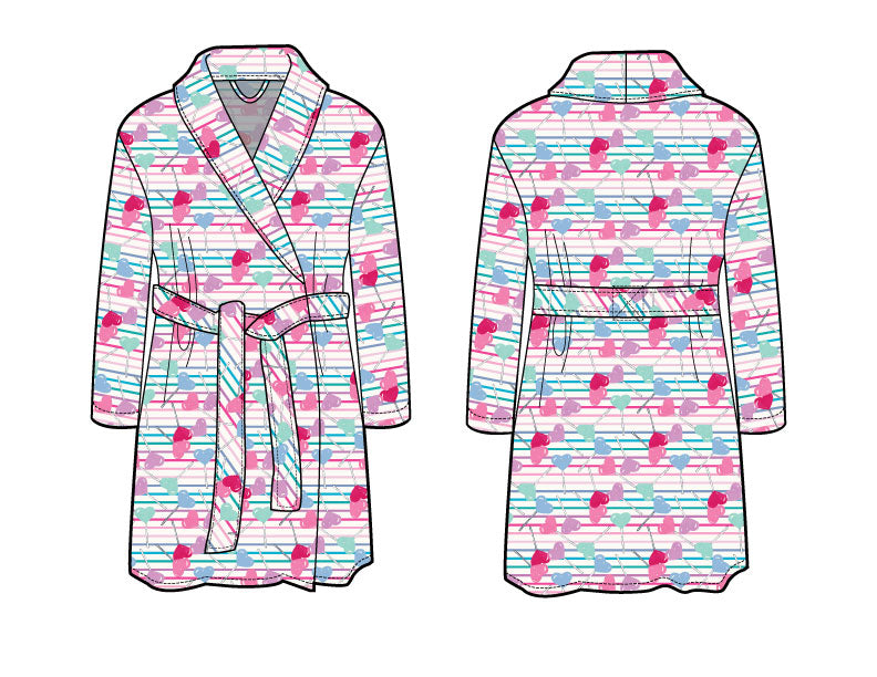 Plush Robe - Lollipop Hearts