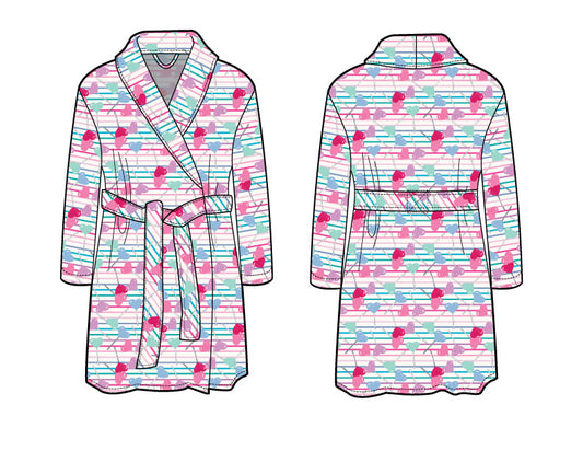 Plush Robe - Lollipop Hearts