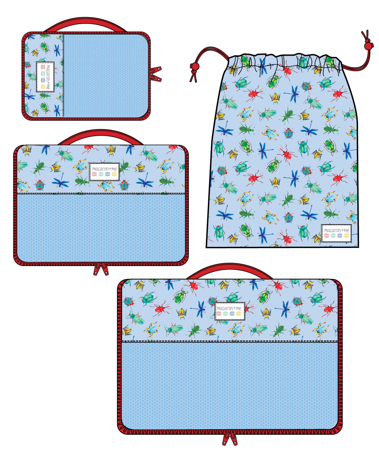 4 Piece Packing Cube - Bugs