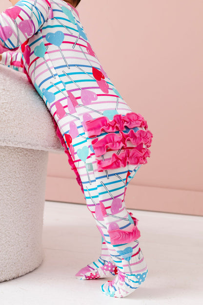 Lollipop Hearts Ruffle Footie
