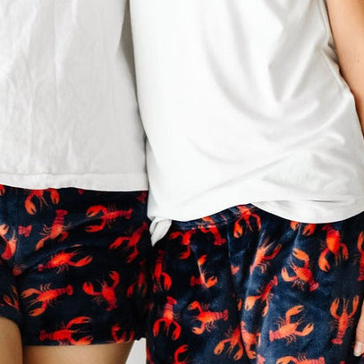 Plush Shorts-Navy Lobster