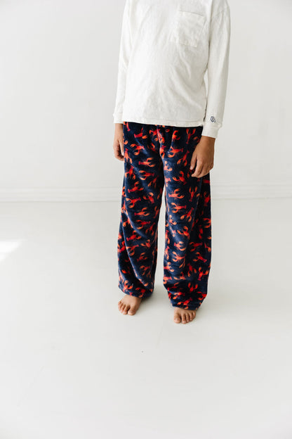 Plush Pants-Navy Lobsters