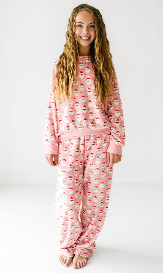 Stretch Plush Pants-Vintage Santa Pink