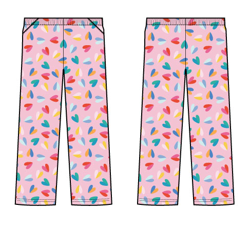 Stretch Plush Pants-Two Tone Hearts