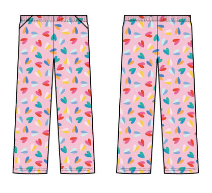 Stretch Plush Pants-Two Tone Hearts