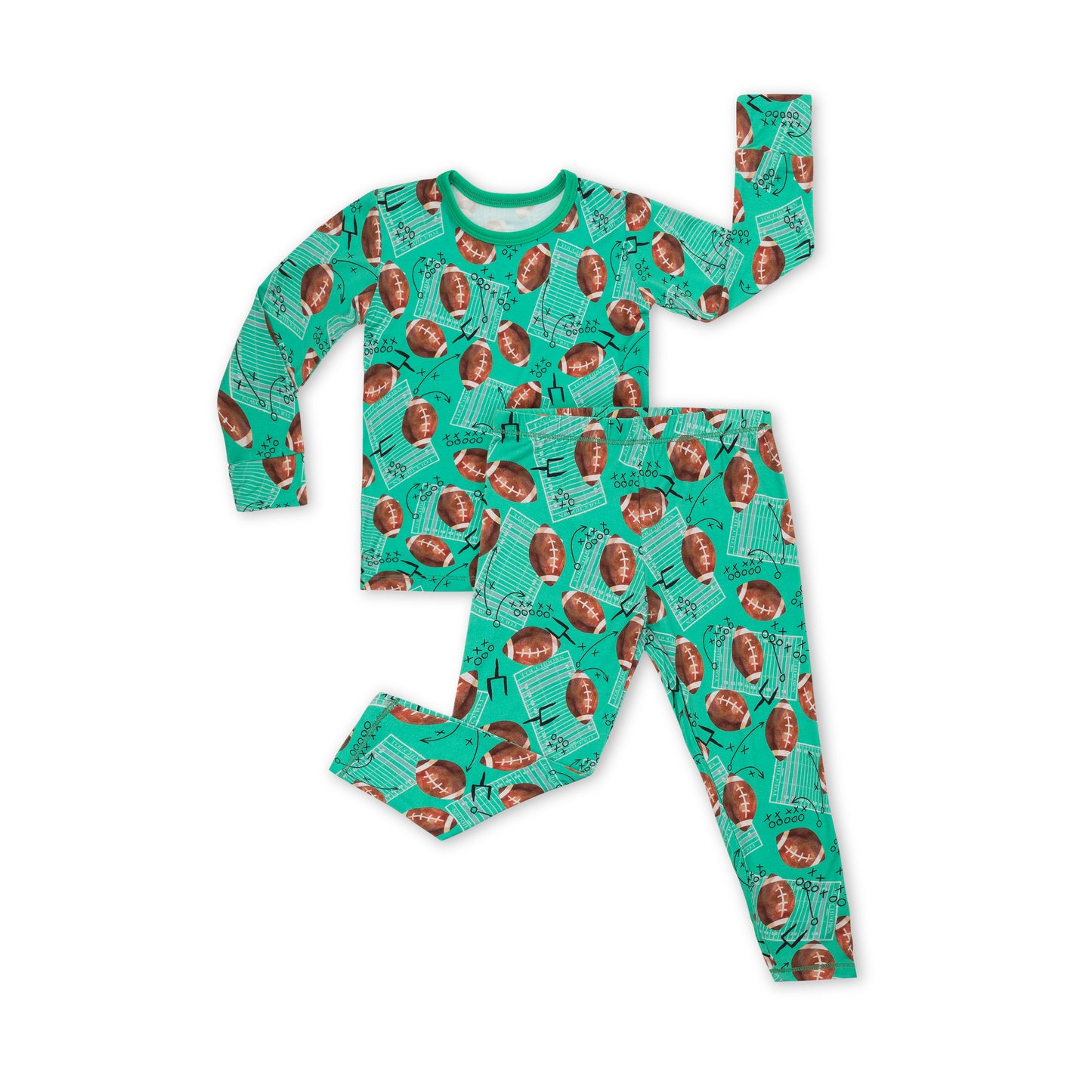 Football FIeld Long Sleeve Jammies Set