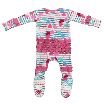 Lollipop Hearts Ruffle Footie