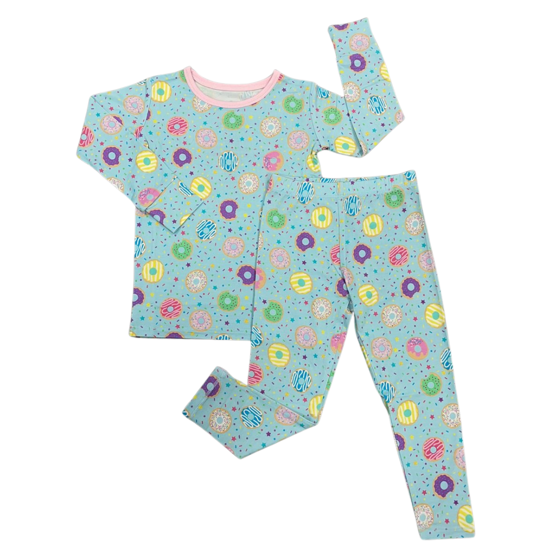 Turquoise Donuts Long Sleeve Jammies Set