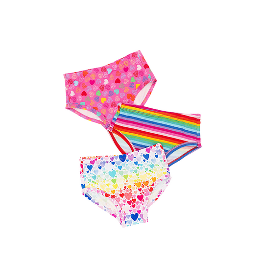 Girls Panties - Rainbow Hearts New