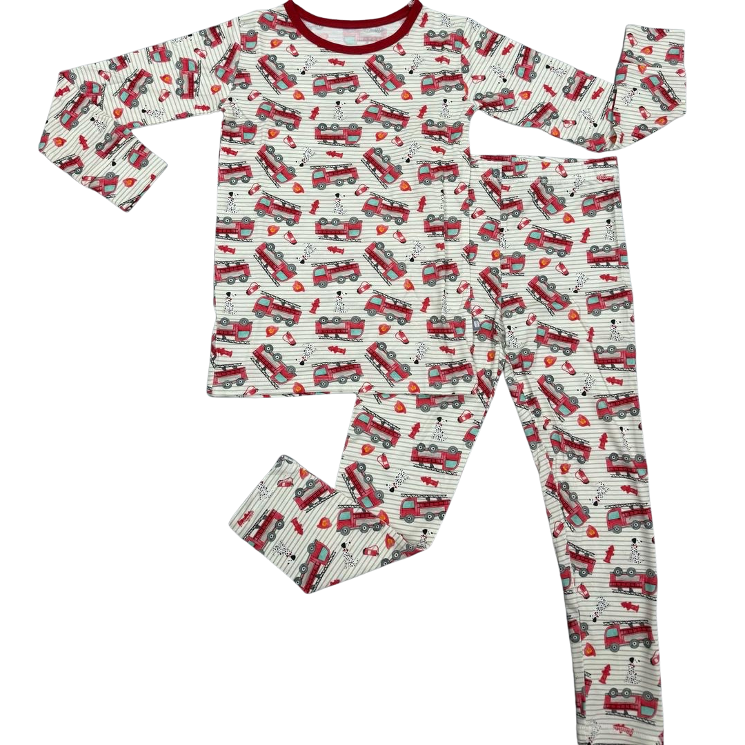 Fire Trucks Long Sleeve Jammies Set