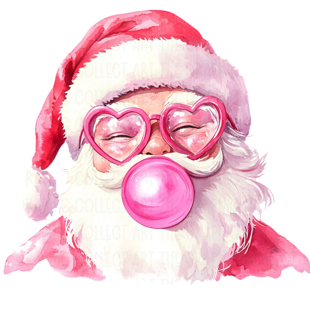 Long Sleeve Scoop Tee - Santa Face