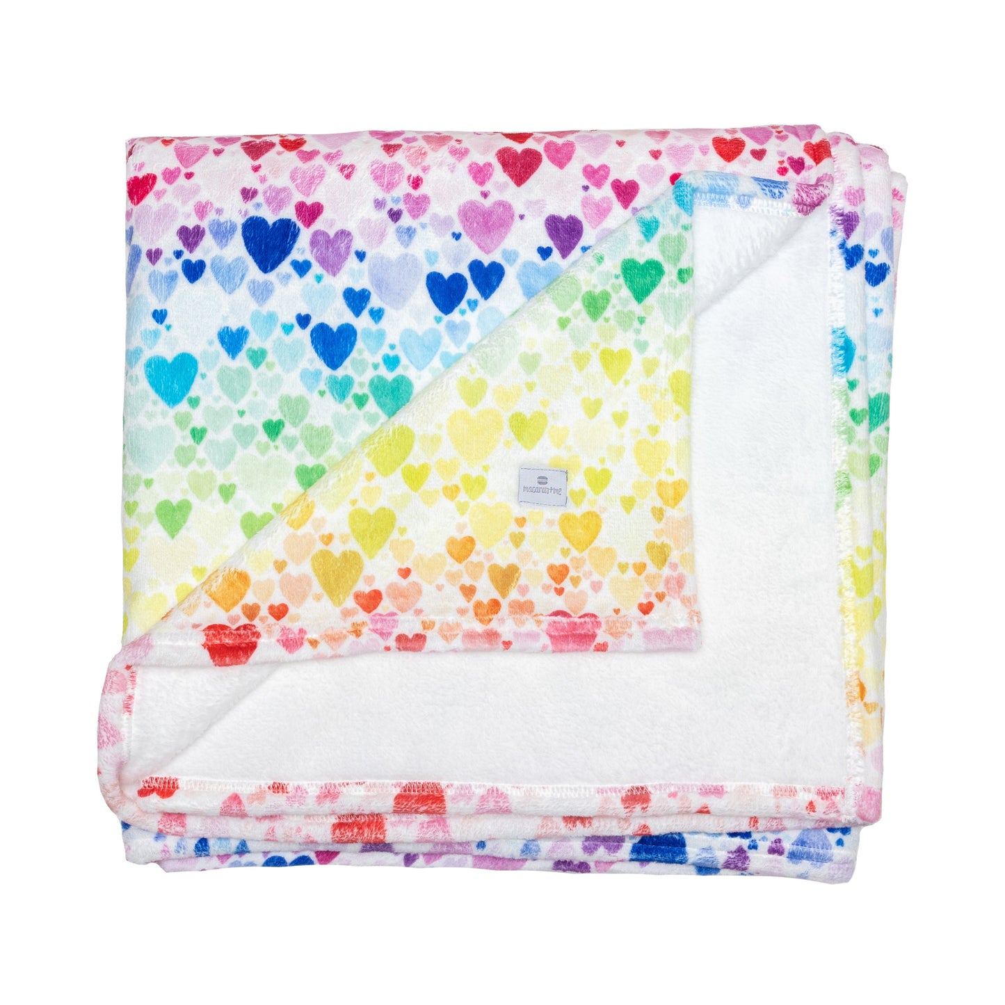 Plush Blanket-Rainbow Hearts