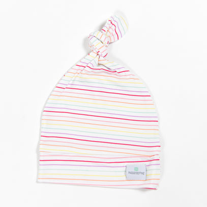 Candy Stripe Top Knot Hat