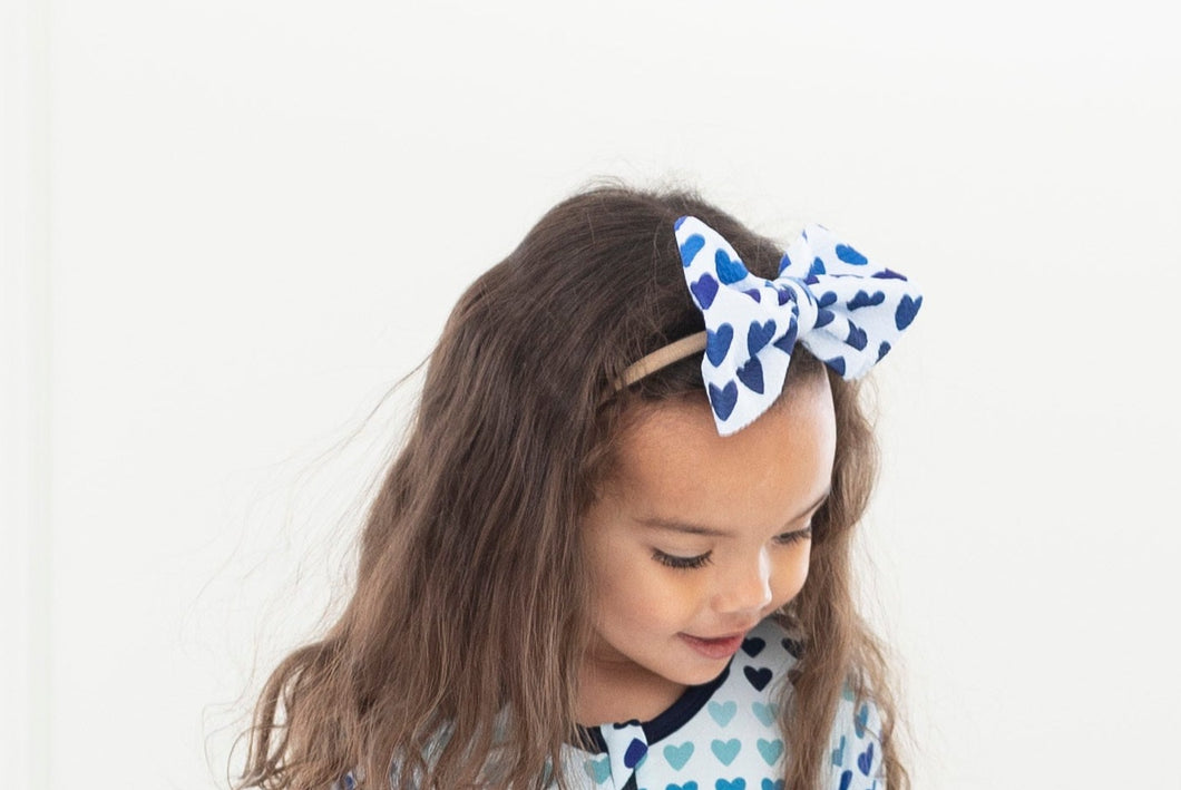 Rainbow Blues Clippy Bow