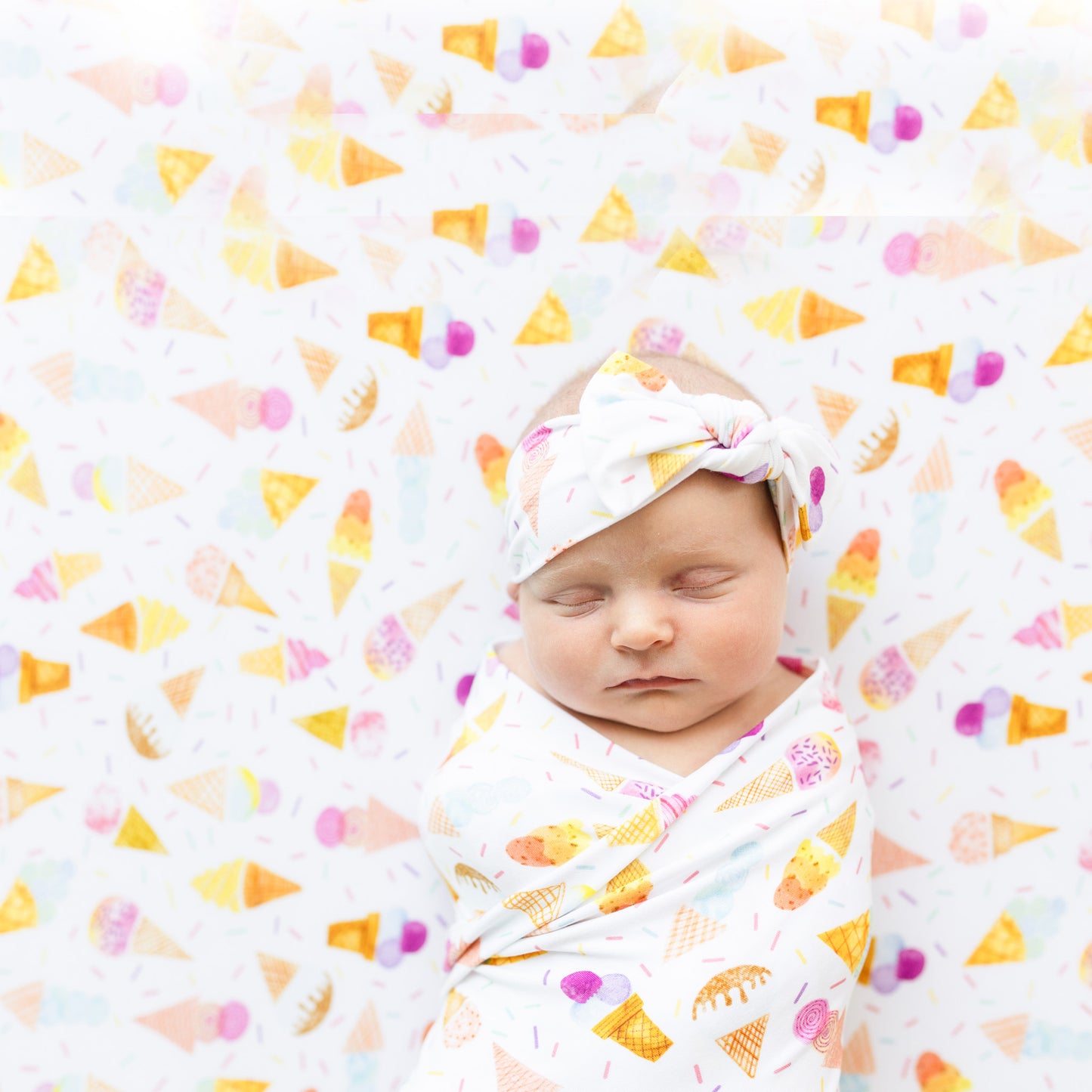 Ice Cream & Sprinkles Swaddle Blanket