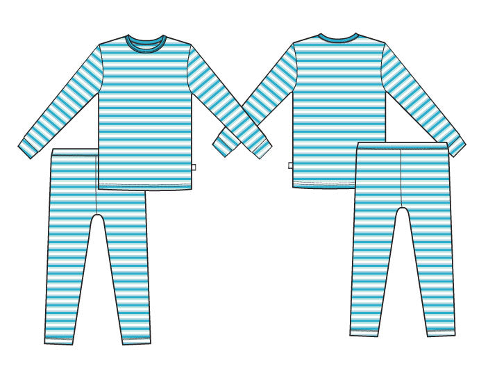 Blues Stripe 2 Pc Pajamas – Macaron + Me