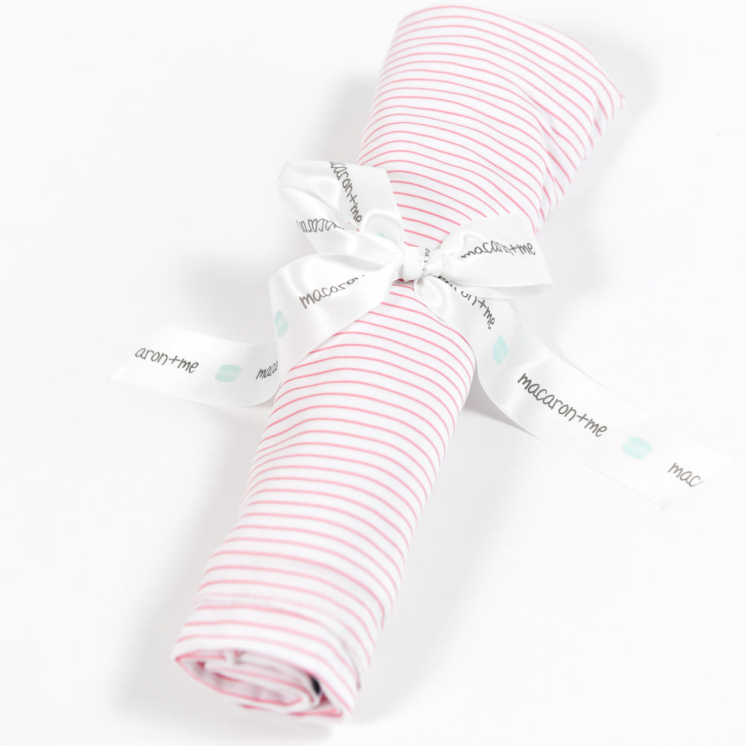 Pink Taffy Stripe Swaddle Blanket