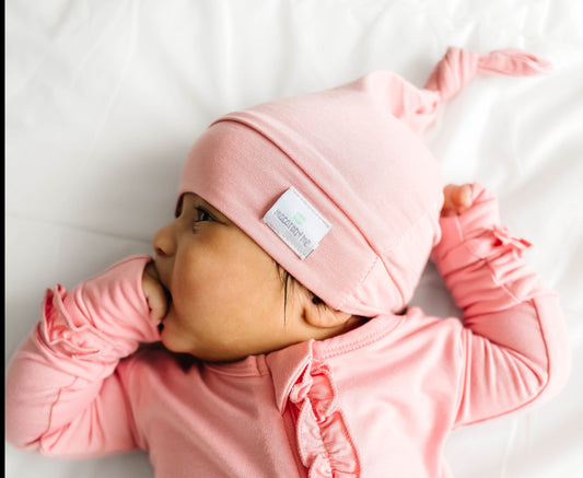 Pink Taffy Top Knot Hat