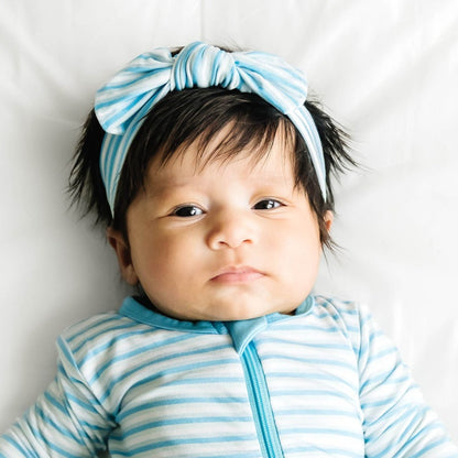 Blues Stripe Bow Headband