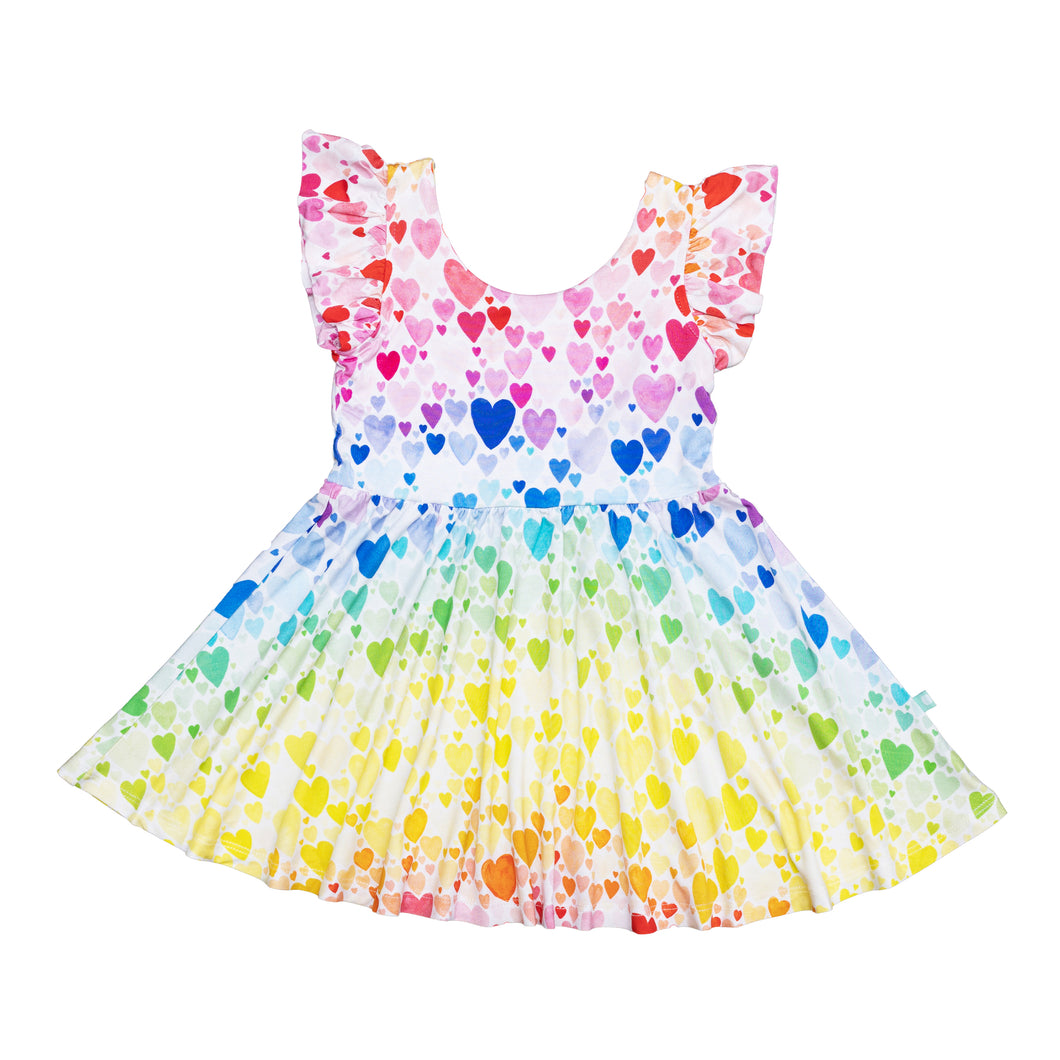 Rainbow Hearts Swing Dress