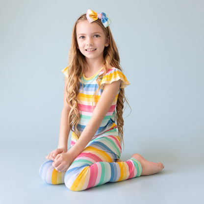 Ombre Stripe Ruffle Sleeve Jammies