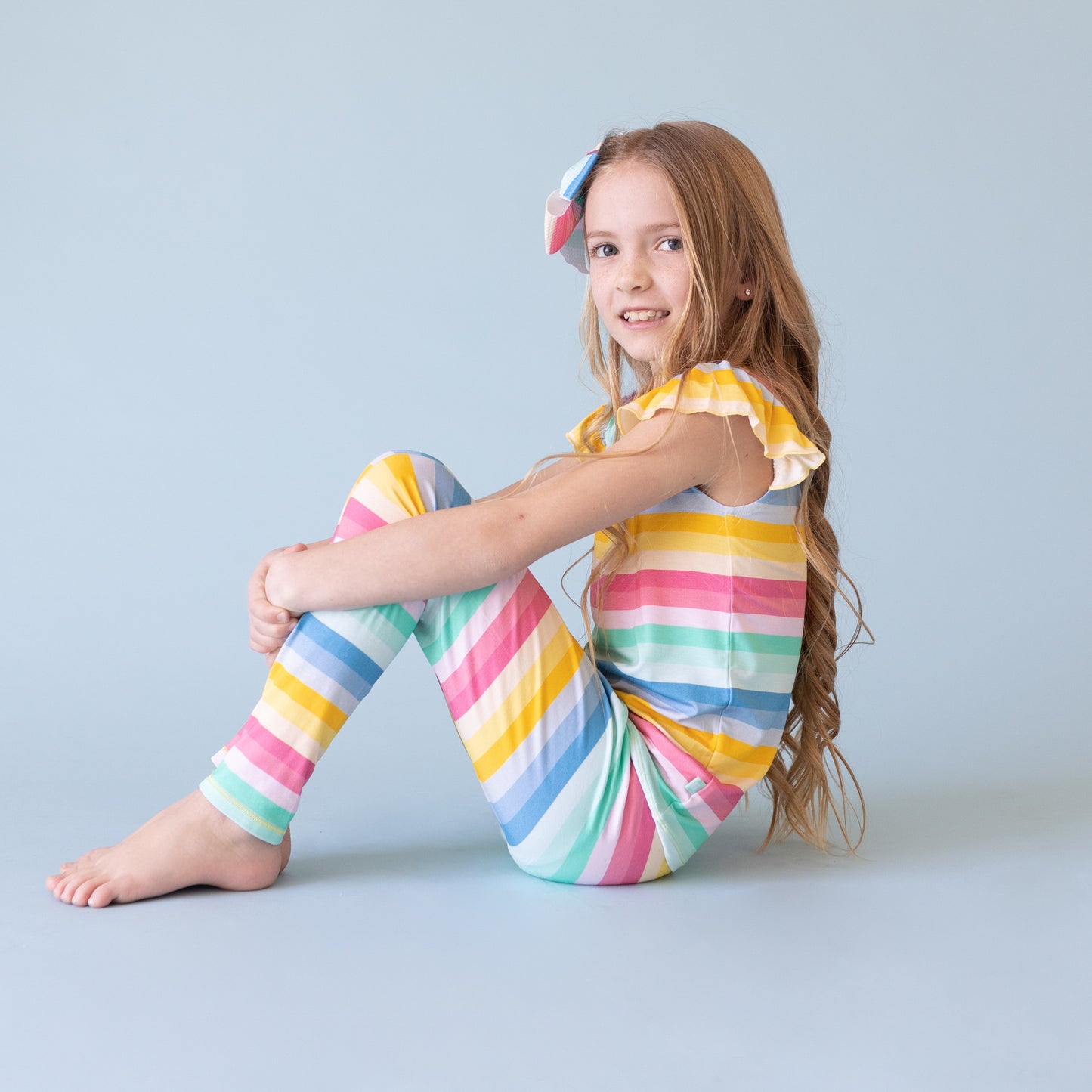 Ombre Stripe Ruffle Sleeve Jammies