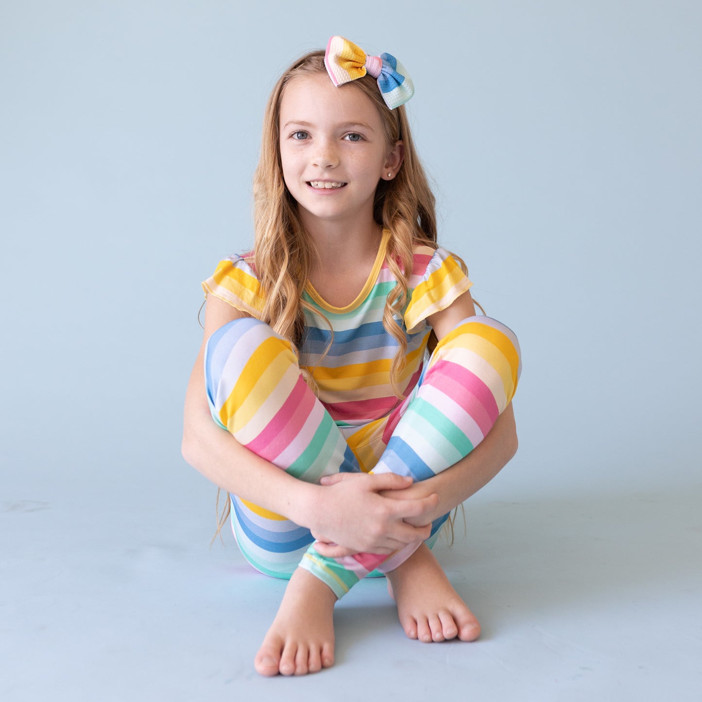 Ombre Stripe Ruffle Sleeve Jammies