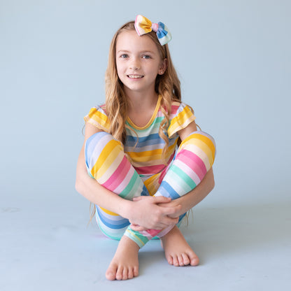 Ombre Stripe Ruffle Sleeve Jammies