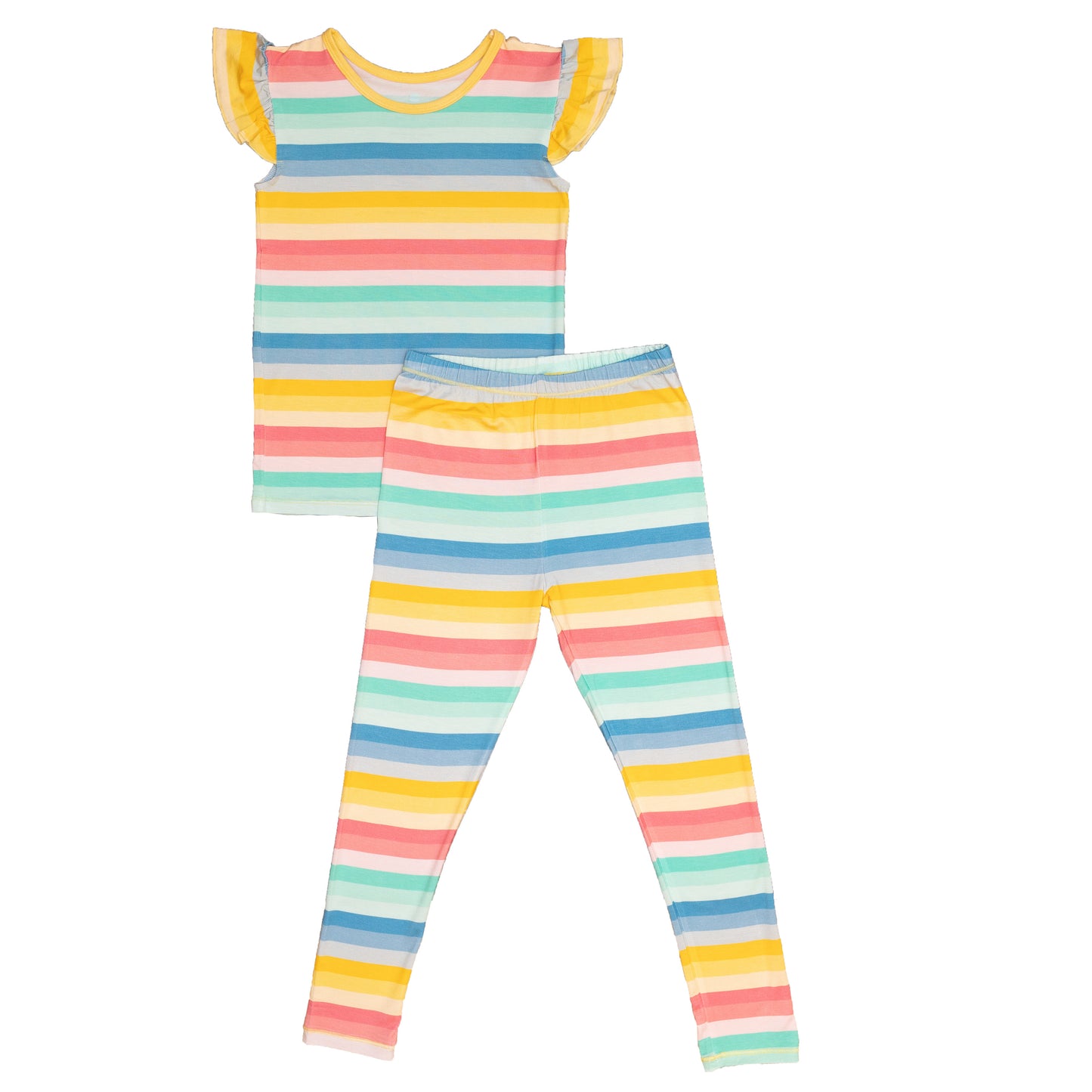 Ombre Stripe Ruffle Sleeve Jammies